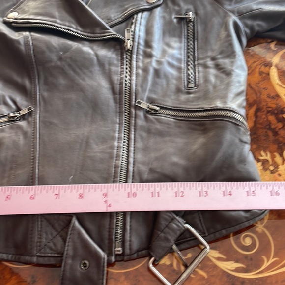 IDENTIFY dark brown leather jacket sz4/6 soft supple Schott Perfecto style - Picture 5 of 8